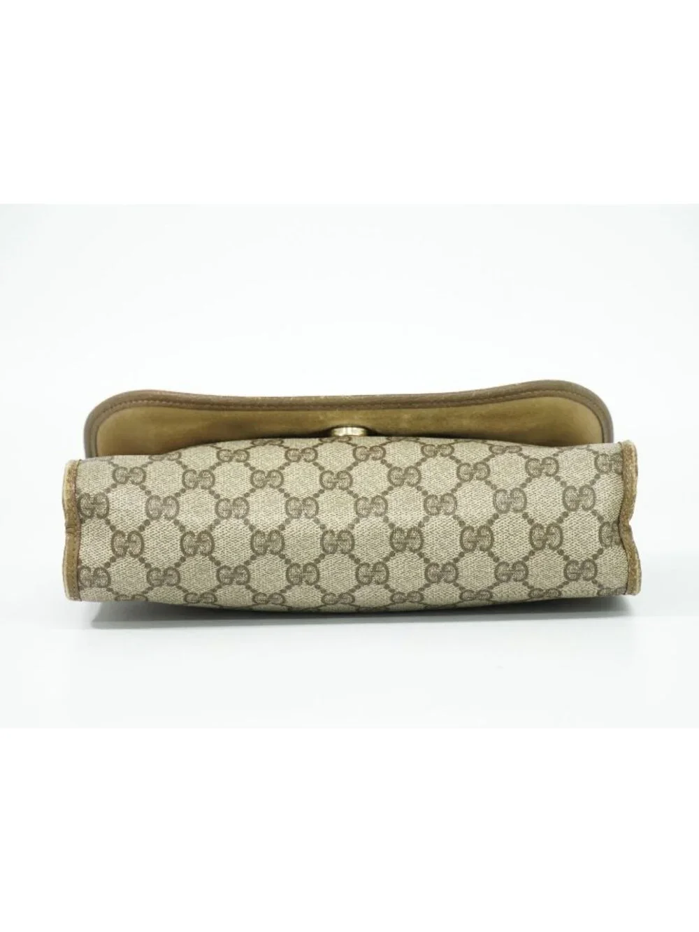 Gucci Vintage Sherry Line GG Supreme Clutch Beige